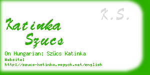 katinka szucs business card