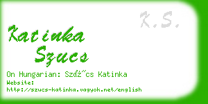 katinka szucs business card